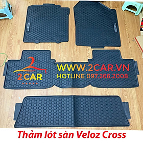 Thảm sàn, Thảm lót sàn xe Toyota Veloz Cross 2022 2023 cao su đúc, vân tổ ong, không mùi, MẪU NISSIN