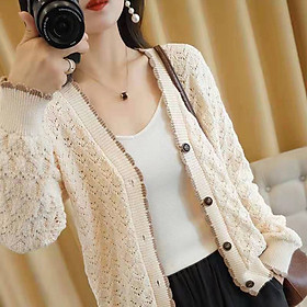 Áo cardigan len nữ dáng ngắn phong cách Hàn Quốc chất len mềm mại siêu xinh