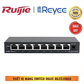 Bộ Chia Mạng 8 Cổng Sắt 1000Mbps RUIJE RG-ES108GD - Switch 8 Port Gigabit - Hàng Chính Hãng