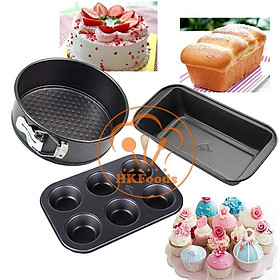 Mua Bộ 3 khuôn chống dính làm bánh mì  bánh gato  cupcake