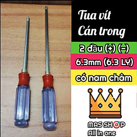 Tua vít 2 đầu nhựa cán trong có nam châm