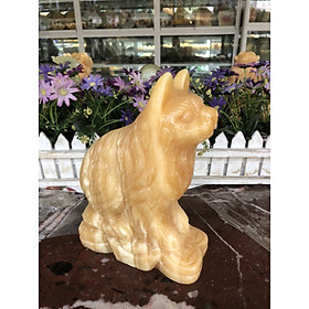 Mua Tượng con mèo giáp phong thủy đá ngọc Onyx trang trí phòng khách  bàn làm việc - Dài 20 cm
