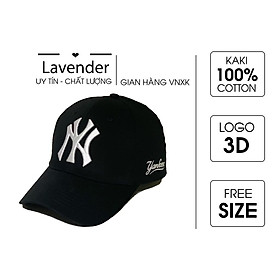 Nón kết Mũ lưỡi trai N.Y đen logo thêu trắng tinh tế dành cho nam nữ Free size, Full hộp