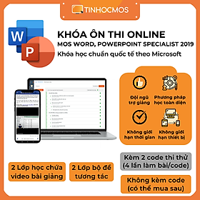 Combo 2 môn Khóa Ôn Thi chứng chỉ MOS 2019 Word Excel Powerpoint Specialist (Kèm video bài giảng) - tinhocmos