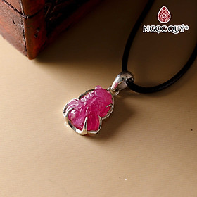 Mặt dây chuyền cá 3 đuôi Ruby bọc bạc 15x18mm hợp mệnh hỏa, thổ - Ngọc Quý Gemstones