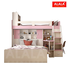 Giường tầng cho bé ALALA155 đa năng/ Miễn phí vận chuyển và lắp đặt/ Đổi trả 30 ngày/ Sản phẩm được bảo hành 5 năm từ thương hiệu ALALA/ Chịu lực 700kg