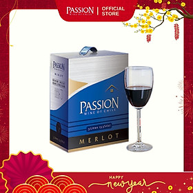 Rượu vang đỏ Passion Merlot hộp 3 lít 13.5%