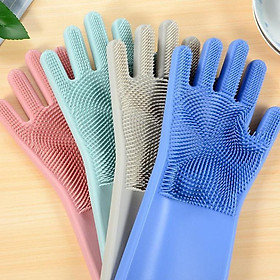 Mua Găng tay rửa bát chén silicon có gai tạo bọt  găng tay cao su vệ sinh làm bếp dẻo dai chịu nhiệt  bảo vệ an toàn da tay