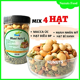 Mix hạt dinh dưỡng SIÊU MACCA Nunuts gồm 4 loạilàm sữa, hạt sấy giòn