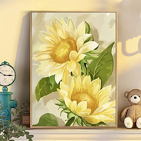 Mua Tranh thêu kín Hoa hướng dương MN0374  kích thước 50 x 68 cm