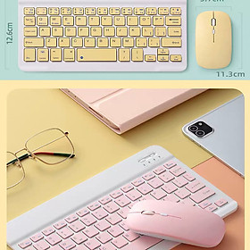 Bộ bàn phím và chuột không dây Bluetooth có LED RGB thích hợp cho máy tính bảng iPad,  điện thoại di động - hàng chính hãng