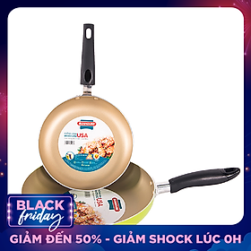 Bộ Đôi Hoàn Hảo - Chảo Siêu Chống Dính Sunhouse (24 -18 cm) - Màu Sampanh