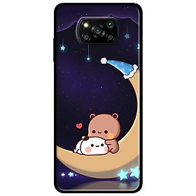 Ốp lưng dành cho Xiaomi Poco X3 mẫu Gấu Ngồi Mặt Trăng
