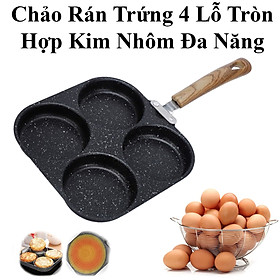 Mua Khuôn Chảo Rán Trứng 4 Lỗ Tròn Loại Dày Hợp Kim Nhôm Đa Năng