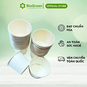 Mua 30 ly giấy trắng 230gsm cao cấp 3oz - 90ml ly cốc giấy văn phòng chịu nhiệt dùng 1 lần