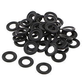 50 Pieces Oil Drain Plug Gasket Seal Rubber Black 652526 for Saturn Chevy GM