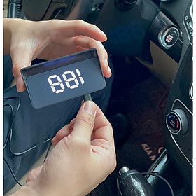 BỘ HIỂN THỊ THÔNG TIN TỐC ĐỘ LÊN KÍNH LÁI Ô TÔ XE HƠI HUD MÀU TRẮNG ĐƠN GIẢN GIÁ RẺ