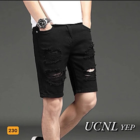 Quần Short Jean Nam co dãn kiểu dáng trẻ trung đơn giản thêu họa tiết Thương Hiệu Chandi, quần sọt mẫu hot nhất HD219