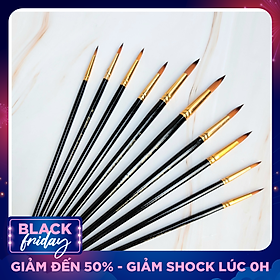Bộ Cọ 10 Cây Chuyên Dụng Giorgione Tô Vẽ Tranh Sơn Dầu, Màu Nước, Màu Acrylic