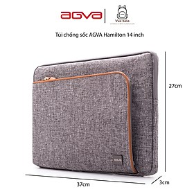 Túi chống sốc Laptop 14 inch  AGVA Hamilton - Kích thước 37 x 3 x 26.5 (cm) -Mã SLV341 - Bảo hành chính hãng 2 năm