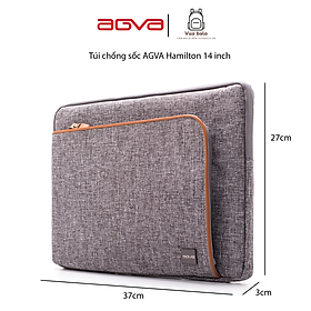 Túi chống sốc Laptop 14 inch AGVA Hamilton - Kích thước 37 x 3 x 26.5 (cm) -Mã SLV341 - Bảo hành chính hãng 2 năm