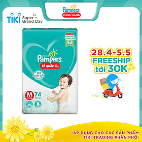 Tã Quần Pampers Giữ Dáng Mới Gói Cực Đại M74/XL62/XXL56/L68