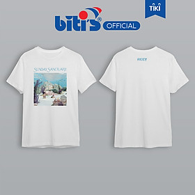 [BST đặc biệt BITI'S X KIEY] Áo Thun Cotton Biti's Kiey Unisex White Ocean T-Shirt BOU000800TRG (Trắng) - L 50->57kg