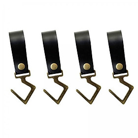 2x PU Leather Strap Cookware Pot Rack Hooks Sturdy Hanging Hooks - Multiple Uses for Kitchenware, Pots, Utensils, Plants, Towels