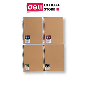 Sổ Tay Ghi Chép Lò Xo Kẻ Ngang A5 Gáy Xoắn 120 Trang Deli - Phù Hợp Làm Sổ Kế Hoach Planner, Viết Nhật Kí, Tập Vở Học Sinh Sổ Tay Văn Phòng - Màu Ngẫu Nhiên - LA560 ELA560 LPA560