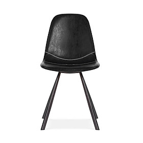 Mua Ghế Ăn có nệm bọc da simili PVC màu đen  chân chéo thép sơn tĩnh điện màu đen LUX 4A-P đẹp cao cấp nhập khẩu kiểu hiện đại thanh mảnh