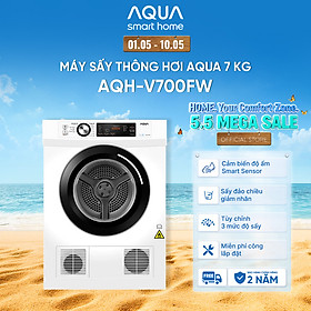 Máy sấy thông hơi Aqua 7 kg AQH-V700FW - Bảo hành 2 năm - Freeship toàn quốc - Hàng chính hãng