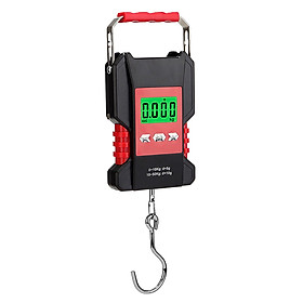 Portable Fish Scale 50kg/110lb Rechargeable Digital Hanging Fishing Luggage Scale with 1.5M Tape Measure
