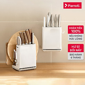 Mua Hộp đựng dao kéo  kệ đựng dao thớt dán tường thông minh Parroti  có ngăn để thớt - WD01