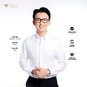 ÁO SƠ MI TRẮNG, KHUY ẨN, CHẤT LIỆU BAMBOO CAO CẤP, THƯƠNG HIỆU THE SUITS HOUSE
