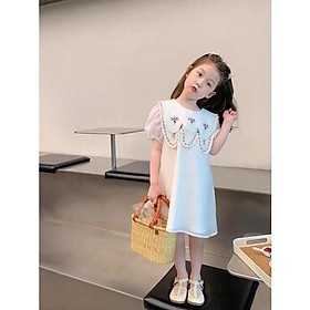 Váy bé gái cổ thêu 2 lớp