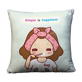 Gối Ôm Vuông Simple Is Happiness GVCP034 (36 x 36 cm)