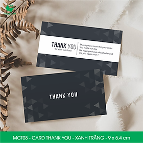 MCT03 - 9x5.4 cm - 500 Card Thank you, Thiệp cảm ơn khách hàng, card cám ơn cứng cáp sang trọng