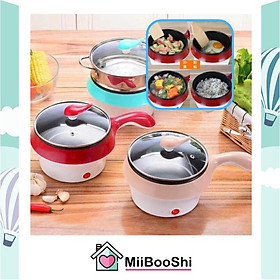 Nồi lẩu mini đa năng kèm lồng hấp inox tiện lợi lòng chống dính cao cấp MiibooShi 55222f2ff
