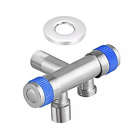 Mua Van Nước 2 cổng xả đa năng bằng Inox 304 có điều khiển riêng biệt dạng vòi  T chia nước - Phụ kiện (Hàng chính hãng)