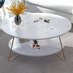 Bàn trà 2 tầng hình tròn, bàn sofa BAT015