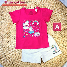 Đồ bộ bé gái yoyo hình thú từ 10-43kg. Chất thun cotton 4 chiều, giặt không vỡ hình- Kiến Lửa