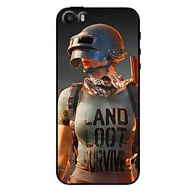 Ốp in cho iPhone 5/5s/5se mẫu PUBG Girl Đen