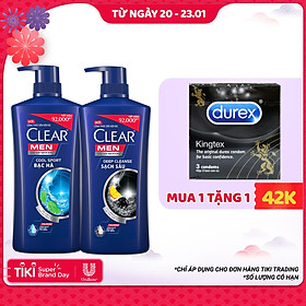 Combo 02 Dầu Gội Clear Men Hỗ Trợ Trị Gàu Và Ngăn Gàu(900g)