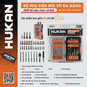 BỘ PHỤ KIỆN MŨI KHOANVÍT ĐA NĂNG 43 CHI TIẾT G1-BPK043 HUKAN -HÀNG CHÍNH HÃNG