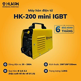 MÁY HÀN ĐIỆN TỬ 200A MMA-200 IGBT HUKAN  - HÀNG CHÍNH HÃNG