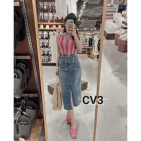 Chân váy Jeans dài 2 màu diên đi làm, đi chơi siêu xinh