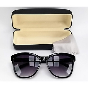 Mắt kính mát nữ thời trang DKY505D tròng Polarized phân cực màu đen khói chống nắng, chống tia UV. Gọng Poly màu đen nhám