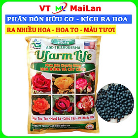 Phân bón hữu cơ Ufarm life, kích ra hoa mai vàng, hoa hồng, hoa giấy, cây cảnh (gói 100g)