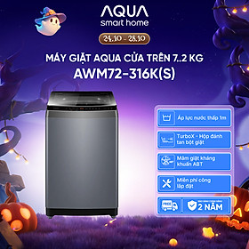 Máy giặt Aqua 7.2 kg AWM72-316K(S) - Bảo hành 2 năm - Hỗ trợ lắp đặt - Hàng chính hãng
