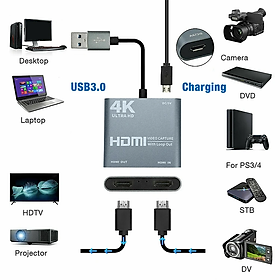 Mua Thiết Bị Chuyển Đổi HDMI sang USB 3.0 Chuyên Dùng Cho Ghi Hình  Livestream từ Máy Ảnh/PS4/X-Box/DVD Chất Lượng Hình Ảnh Lên Tới 4K Ultra HD